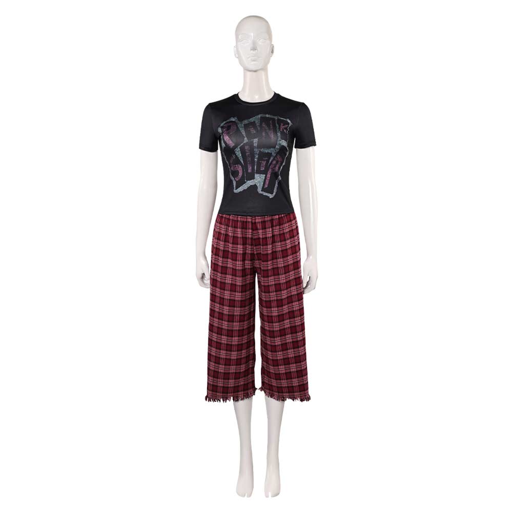 Freakier Friday Anna Coleman Women Black Top Flannel Pants Halloween Carnival Party Cosplay Costume