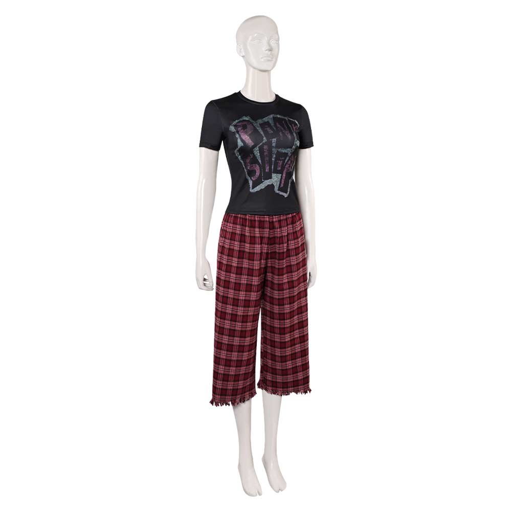 Freakier Friday Anna Coleman Women Black Top Flannel Pants Halloween Carnival Party Cosplay Costume