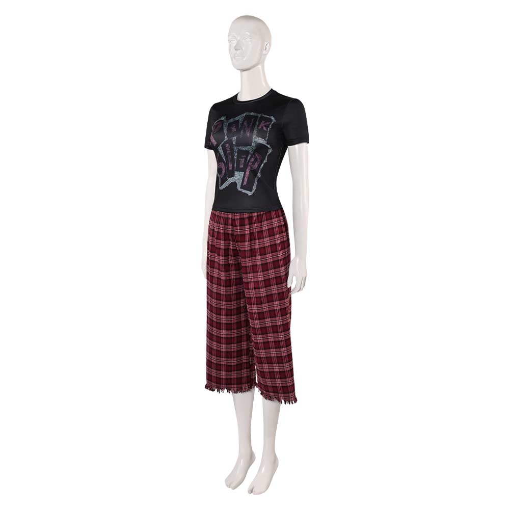 Freakier Friday Anna Coleman Women Black Top Flannel Pants Halloween Carnival Party Cosplay Costume