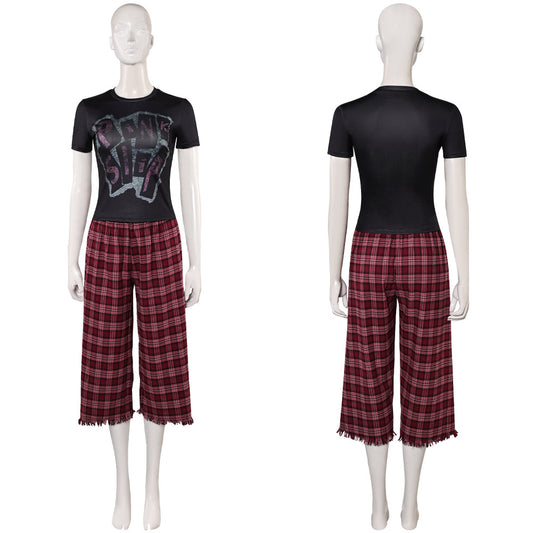 Freakier Friday Anna Coleman Women Black Top Flannel Pants Halloween Carnival Party Cosplay Costume