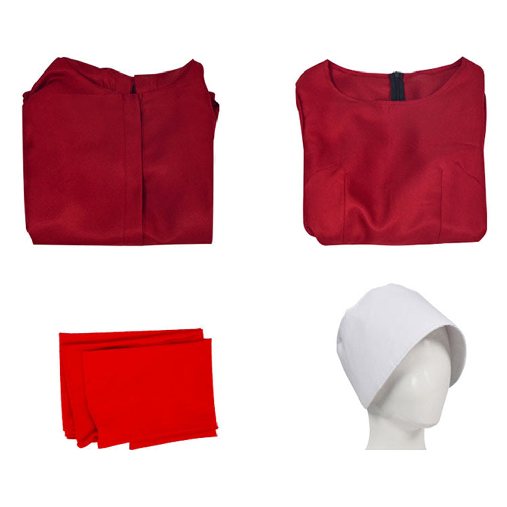 The Handmaid‘s Tale Offred Red Cloak Dress Hat Set Halloween Carnival Party Cosplay Costume