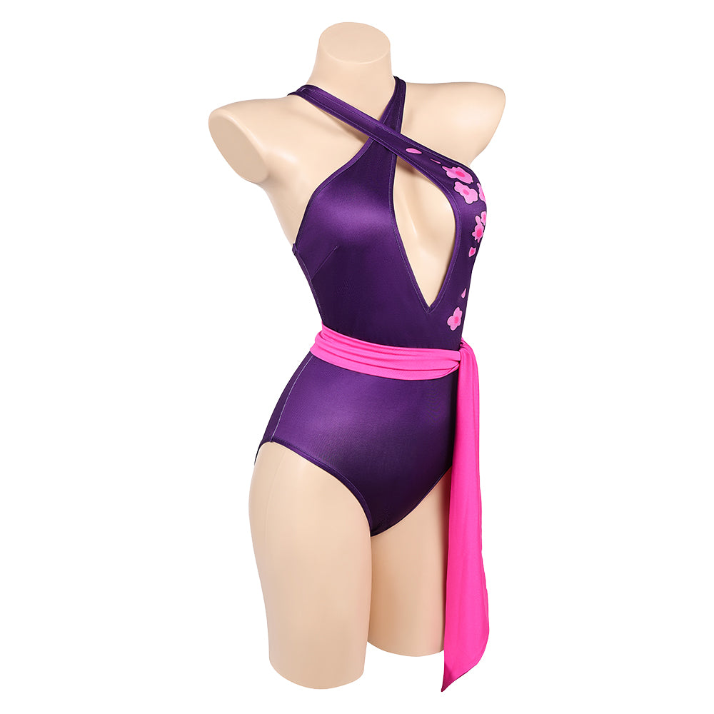 Rivals Psylocke Purple Sakura 1Pcs Swimsuits Outfits Halloween Carnival Cosplay Costume