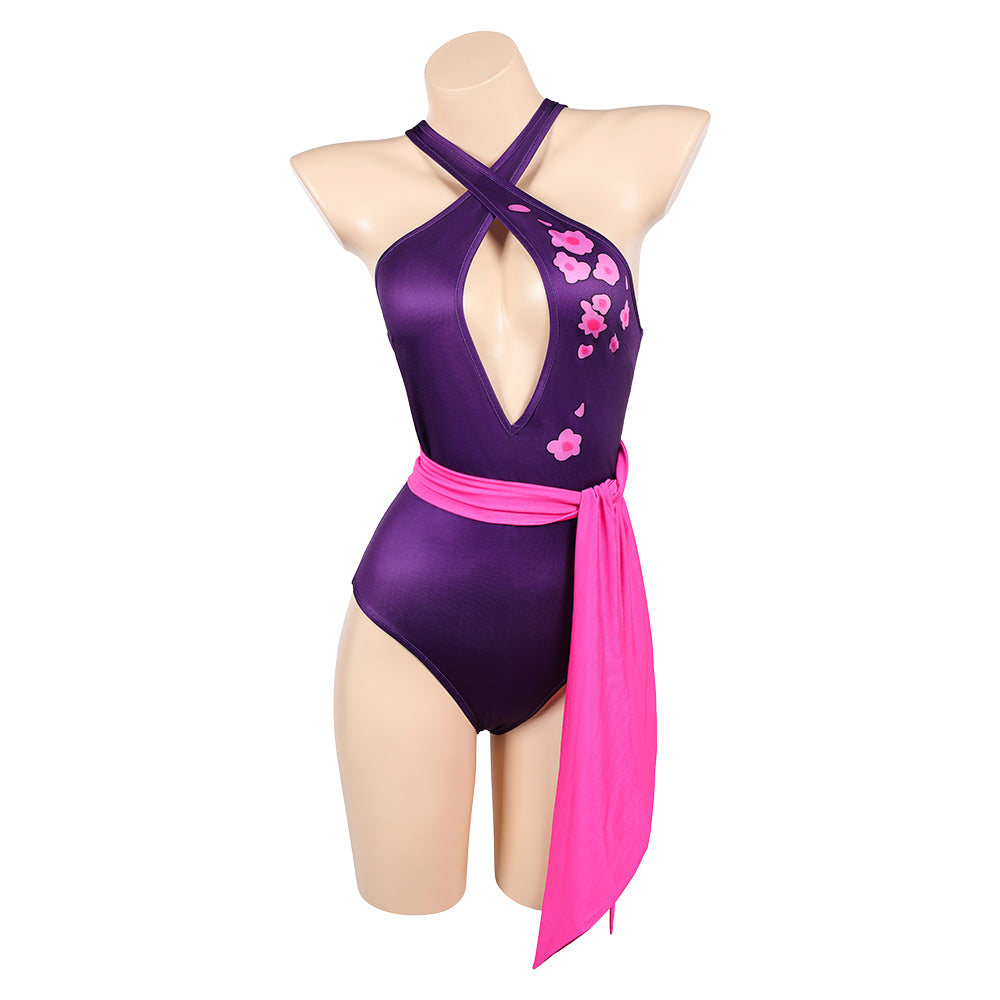 Rivals Psylocke Purple Sakura 1Pcs Swimsuits Outfits Halloween Carnival Cosplay Costume