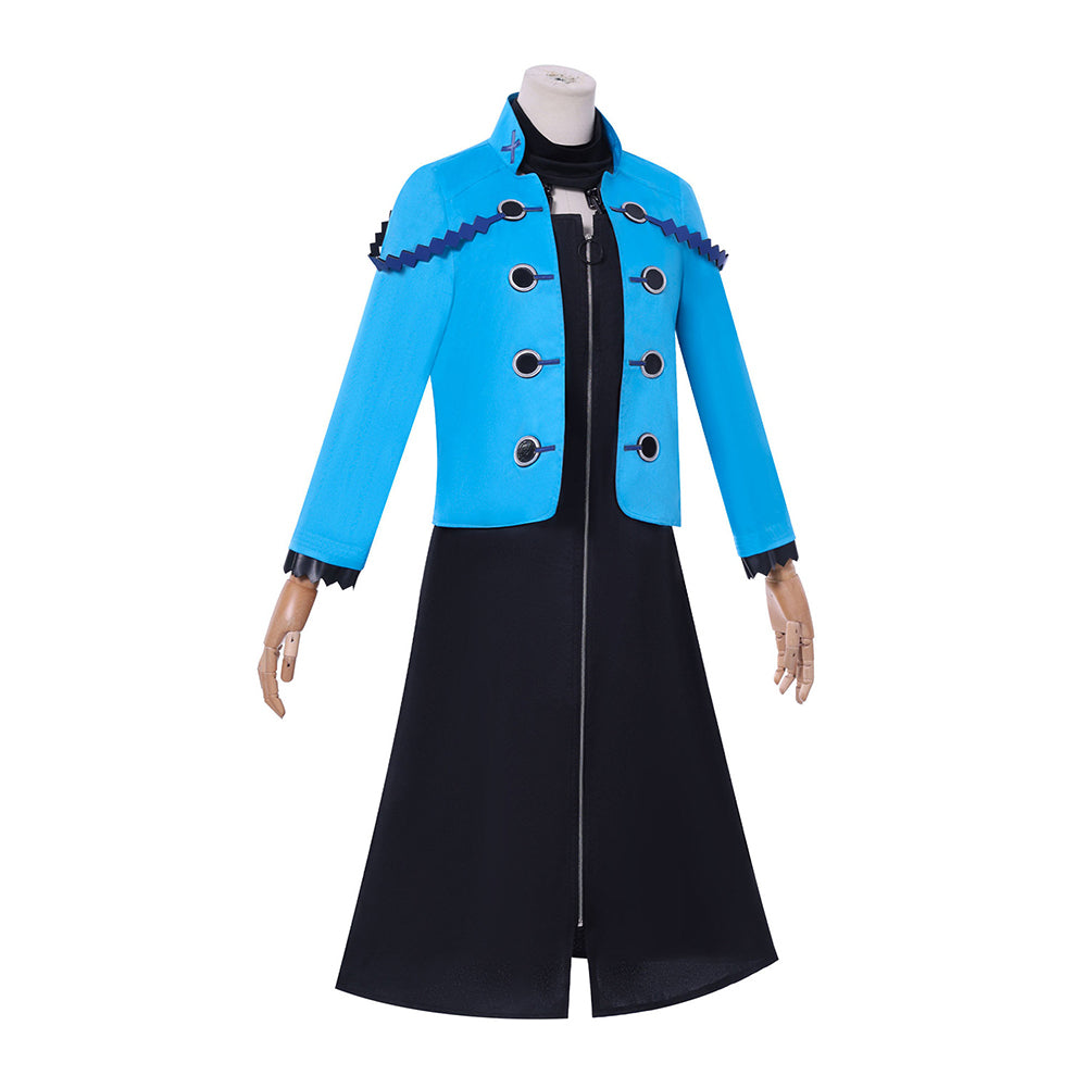 Virgin Punk Kamigori Ubu Woman Blue Uniform Halloween Carnival Party Cosplay Costume