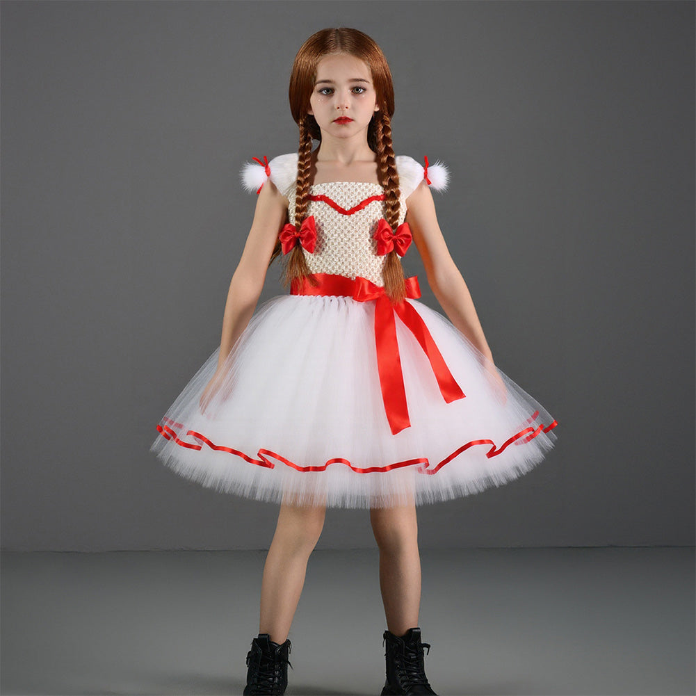 Annabelle Kids Children Tutu Skirt Outfits Halloween Carnival Party Cosplay Costume