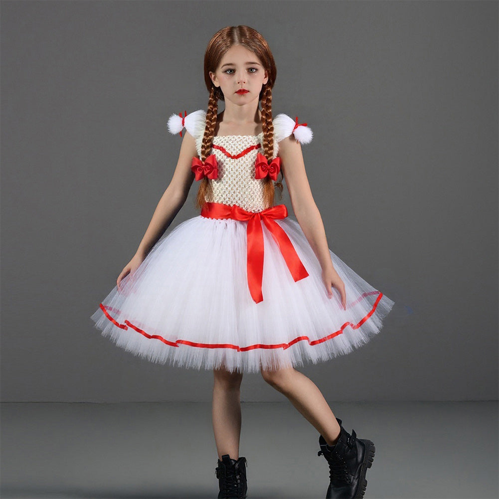 Annabelle Kids Children Tutu Skirt Outfits Halloween Carnival Party Cosplay Costume