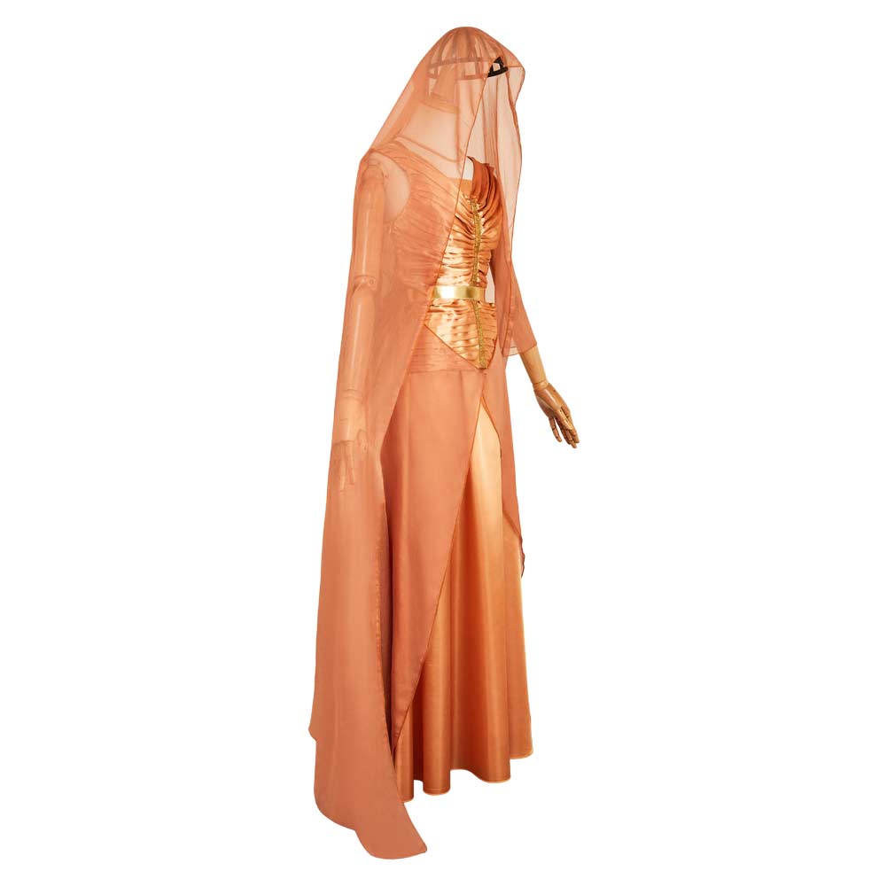 Andor Season 2 Mon Mothma Golden Veil Gown Set Halloween Carnival Party Cosplay Costume