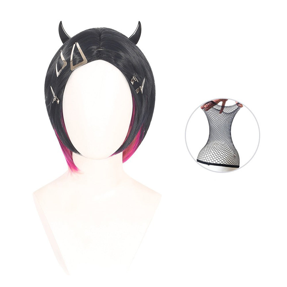 Valorant Clove Wig Heat Resistant Synthetic Hair Carnival Halloween Party Cosplay Costume Accessories