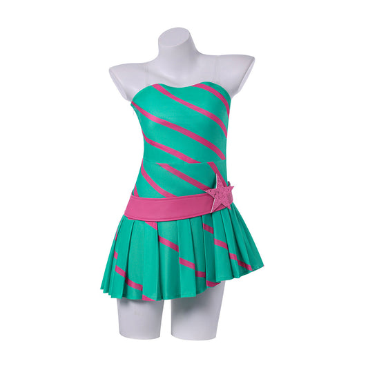 Winx Club Season 9 Stella Green Dress Halloween Carnival Party Cosplay Costume