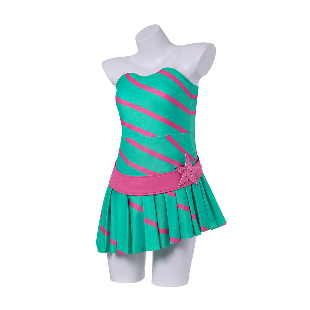 Winx Club Season 9 Stella Green Dress Halloween Carnival Party Cosplay Costume