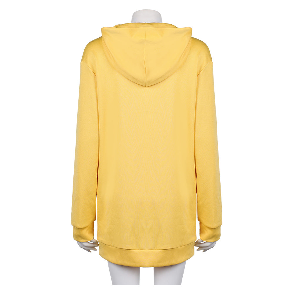 Kpop Demon Hunters Zoey Yellow Oversize Hoodie Casual Outfits Halloween Carnival Party Cosplay Costume