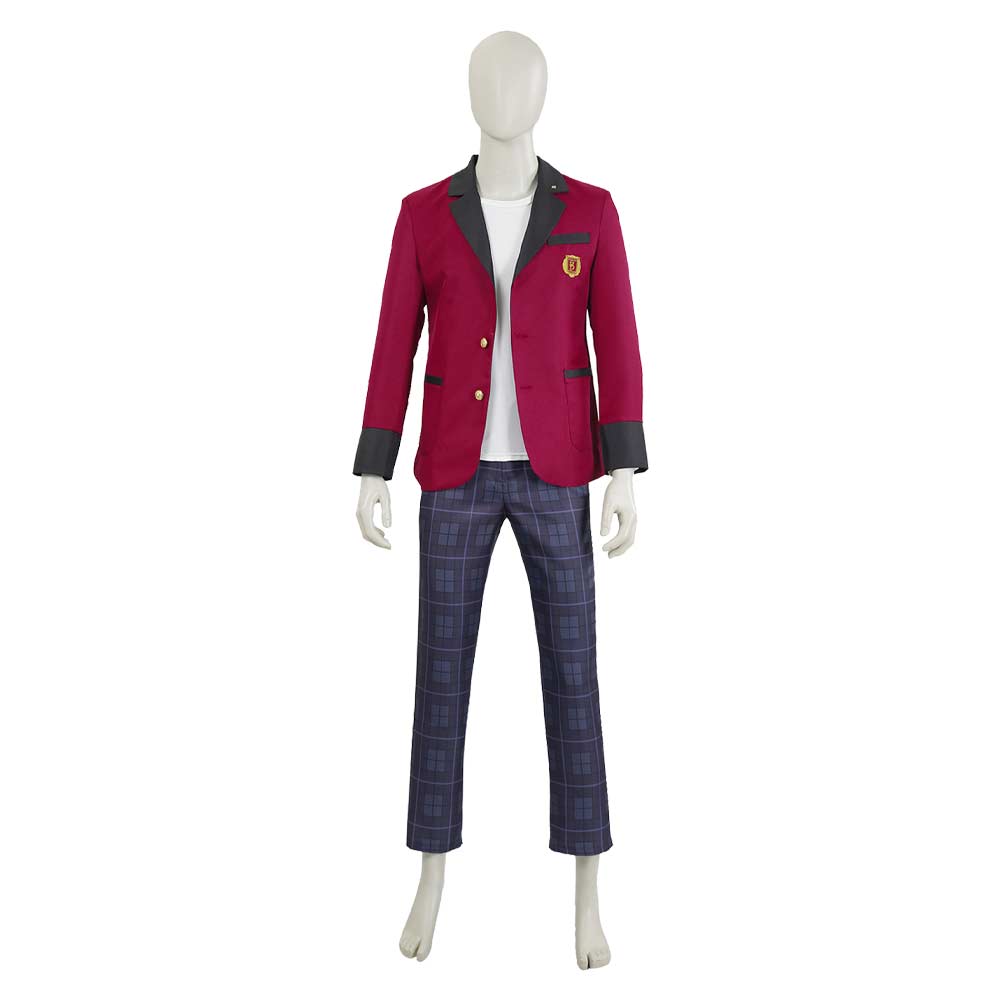 Bet (2025) Men Red School Uniform Outfits Halloween Carnival Cosplay Costume