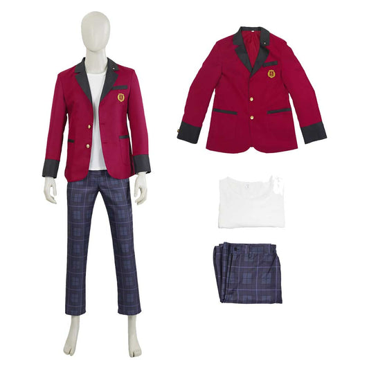 Bet (2025) Men Red School Uniform Outfits Halloween Carnival Cosplay Costume