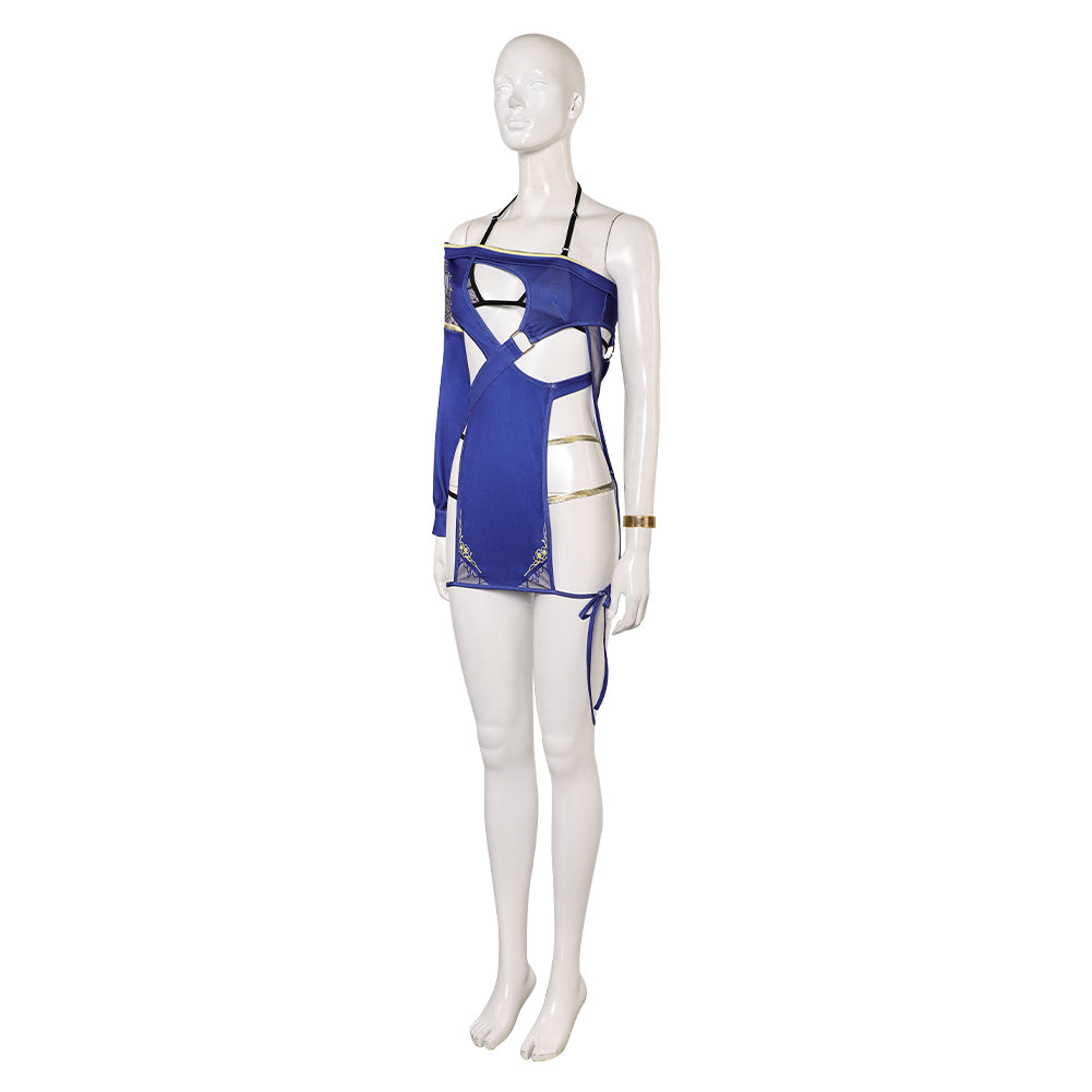 Dead or Alive Monika Women Blue Swimsuit Outfits Halloween Carnival Cosplay Costume