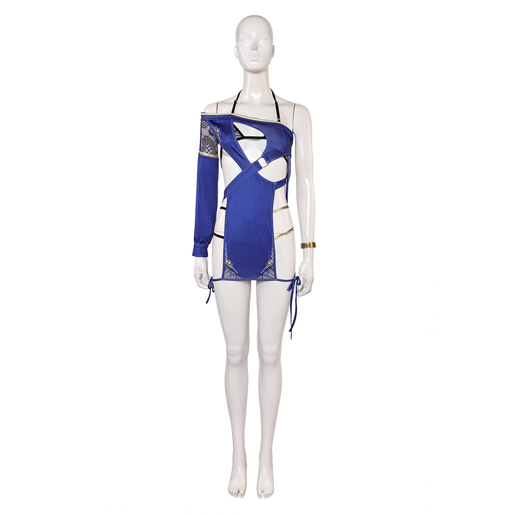 Dead or Alive Monika Women Blue Swimsuit Outfits Halloween Carnival Cosplay Costume