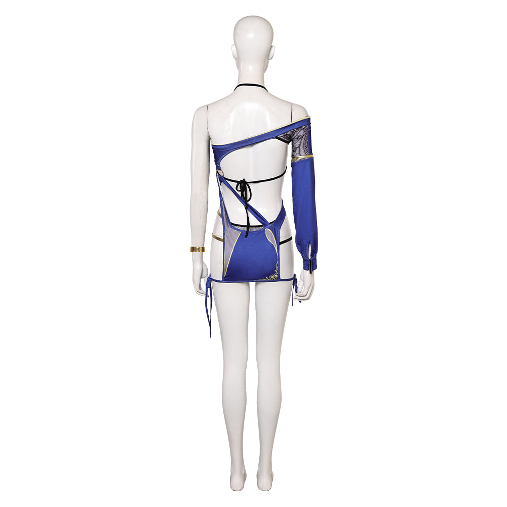 Dead or Alive Monika Women Blue Swimsuit Outfits Halloween Carnival Cosplay Costume