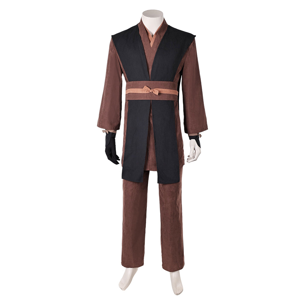 Skywalker Men Brown Robe Set Outfits Halloween Carnival Cosplay Costume