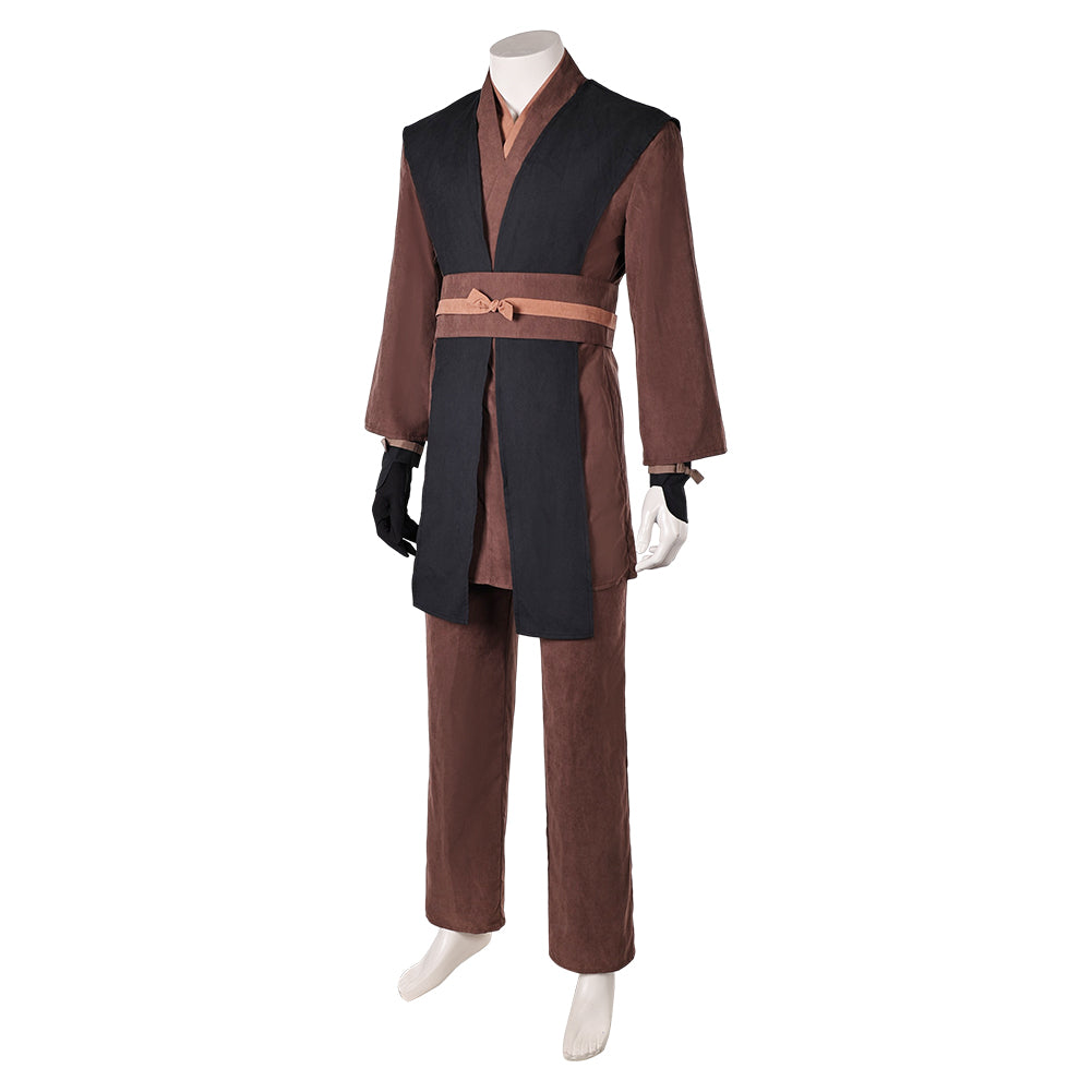 Skywalker Men Brown Robe Set Outfits Halloween Carnival Cosplay Costume