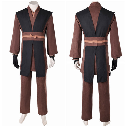Skywalker Men Brown Robe Set Outfits Halloween Carnival Cosplay Costume