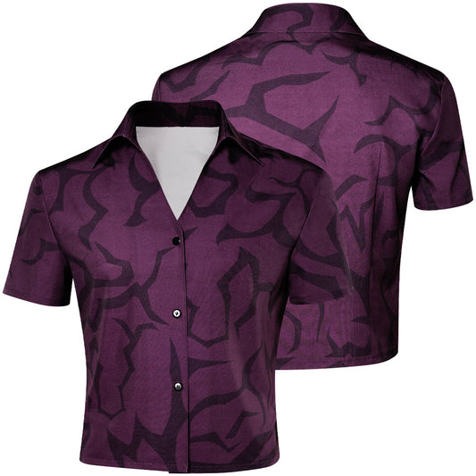 Kpop Demon Hunters Abby Men Demon Pattern Shirt Halloween Carnival Party Cosplay Costume