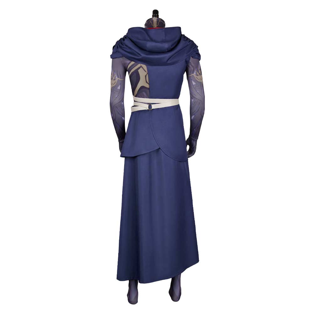 Arcane: League of Legends Viktor Printed Jumpsuit Blue Robe Outfits Halloween Cosplay Costume