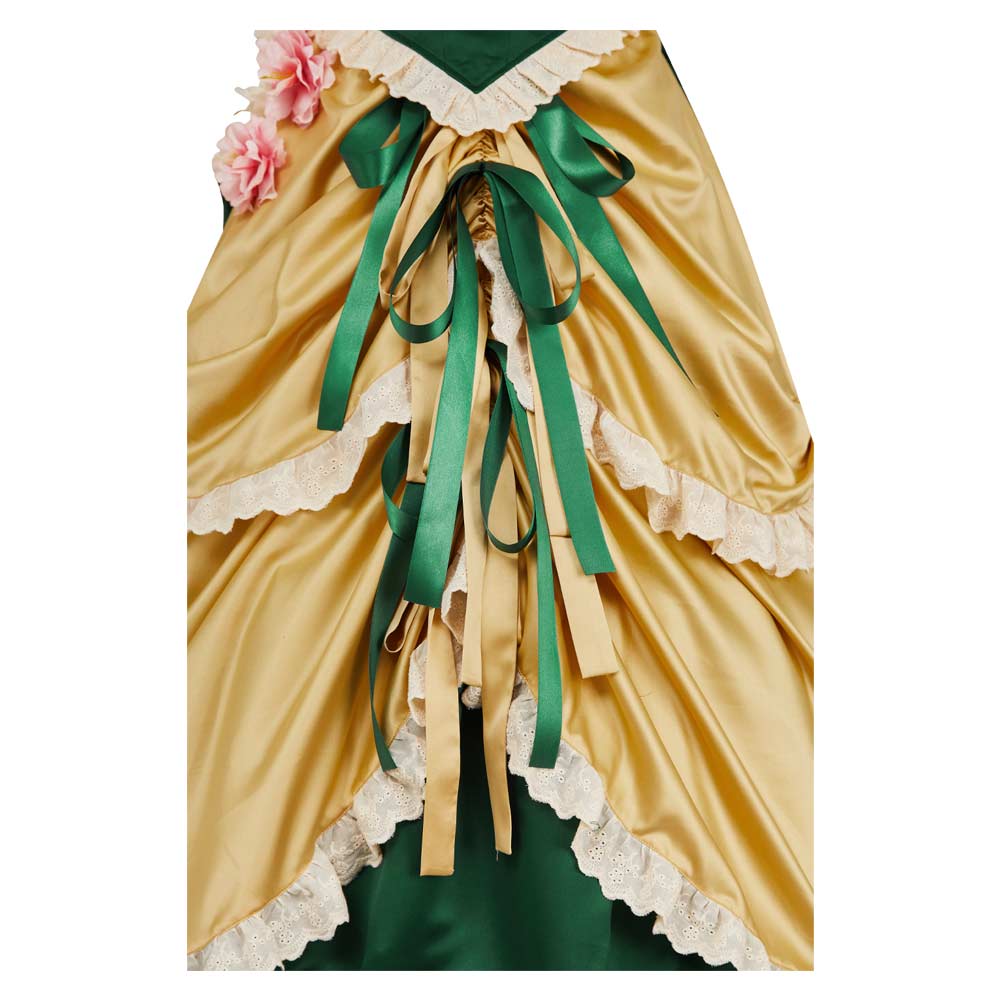 The Ugly Stepsister Elvira Green Gown Outfits Halloween Carnival Cosplay Costume