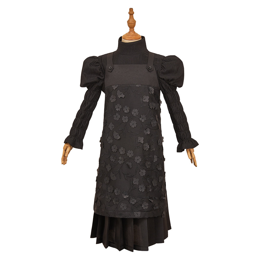 Wicked: For Good Child Elphaba Kids Black Dress Halloween Carnival Cosplay Costume