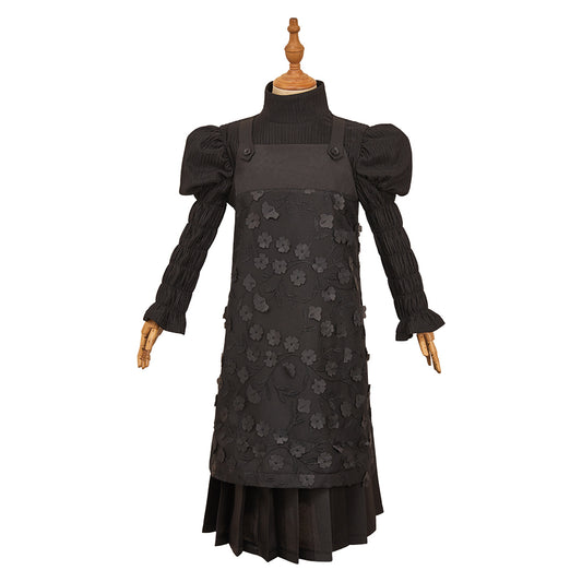 Wicked: For Good Child Elphaba Kids Black Dress Halloween Carnival Cosplay Costume