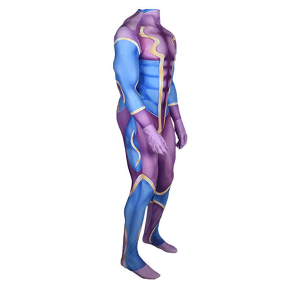 JoJo's Bizarre Adventure Star Platinum Men Purple Jumpsuit Outfits Halloween Carnival Cosplay Costume