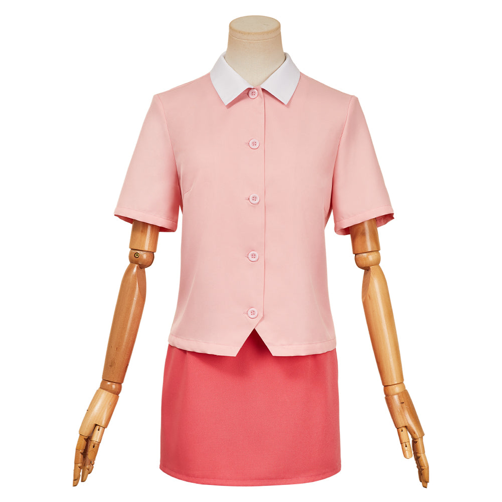 City The Animation Ayumu Niikura Pink Shirt Skirt Set Halloween Carnival Party Cosplay Costume