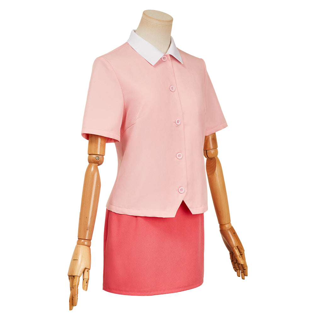 City The Animation Ayumu Niikura Pink Shirt Skirt Set Halloween Carnival Party Cosplay Costume