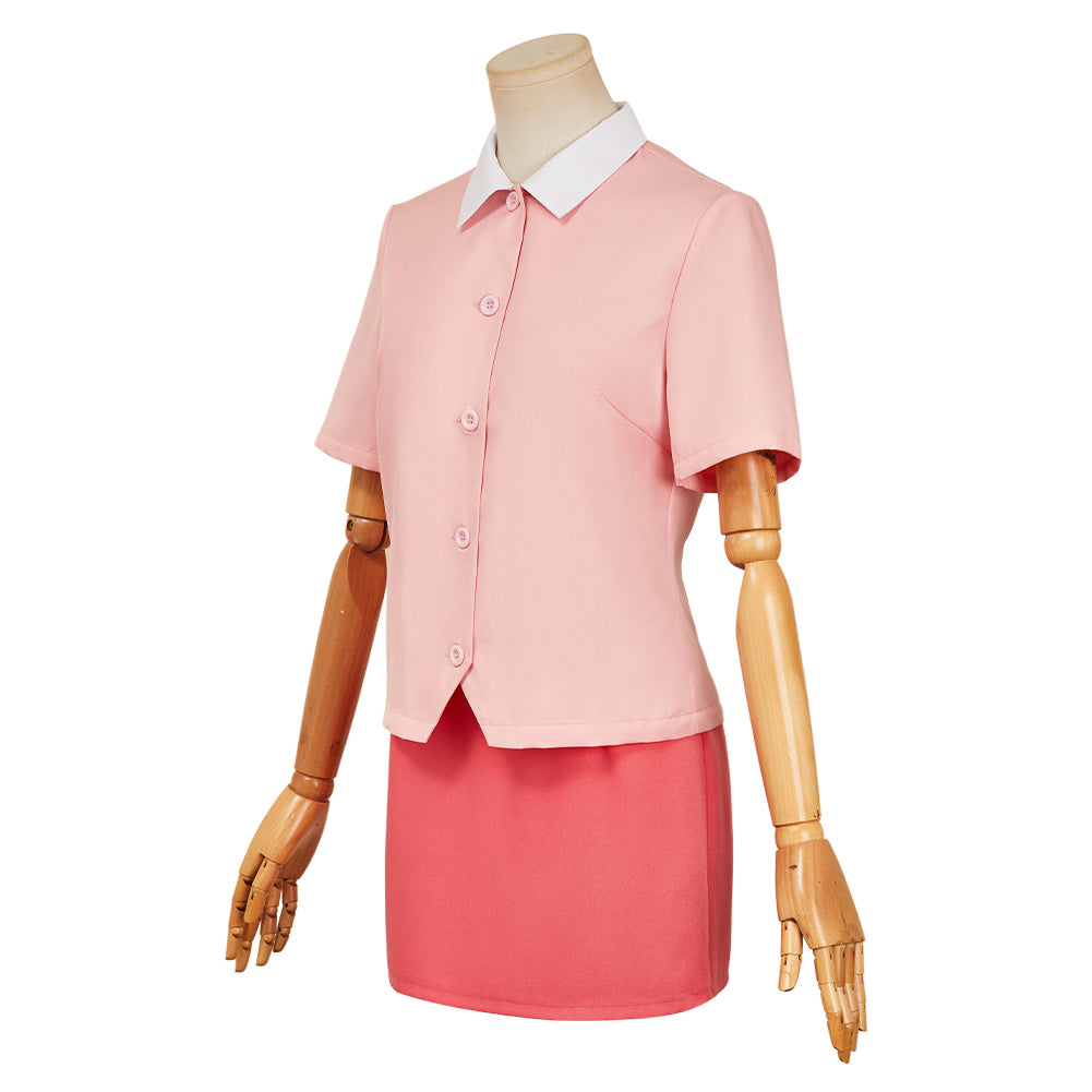 City The Animation Ayumu Niikura Pink Shirt Skirt Set Halloween Carnival Party Cosplay Costume
