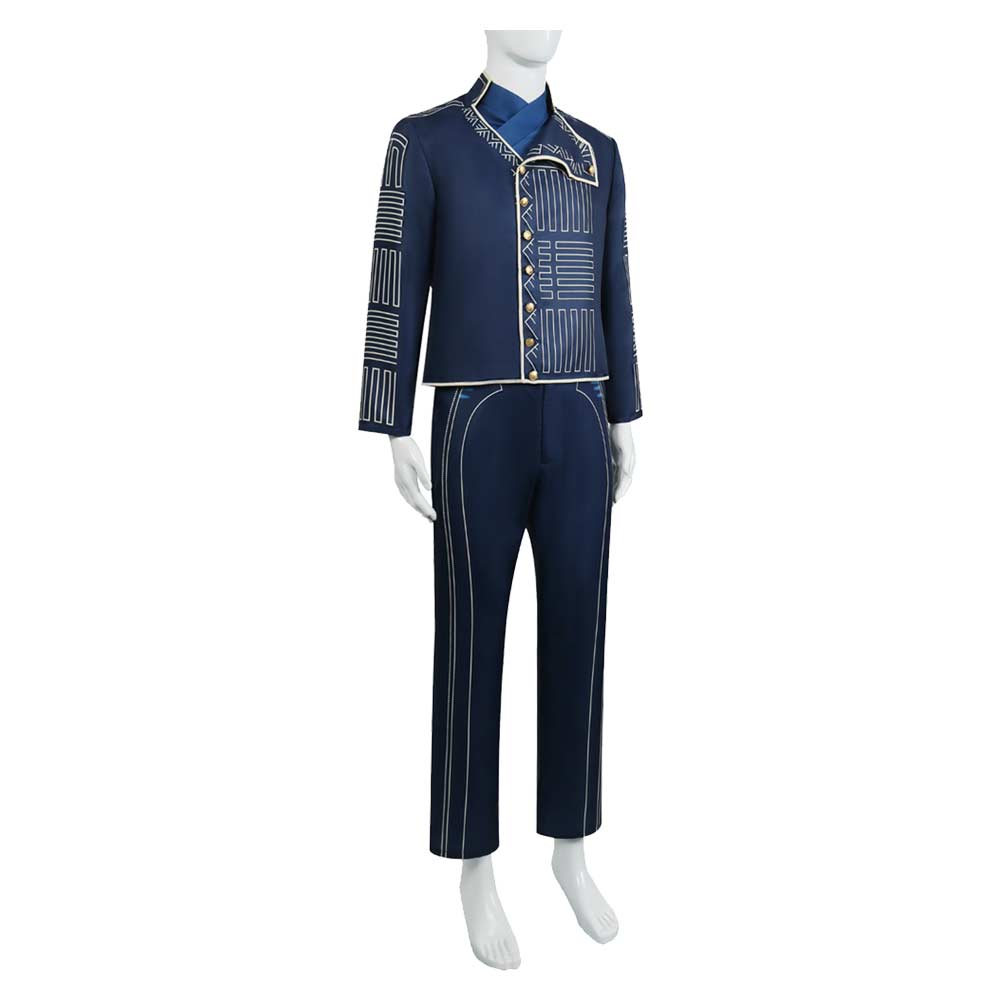 Wicked (2025) Fiyero Men Blue Uniform Outfits Halloween Carnival Cosplay Costume