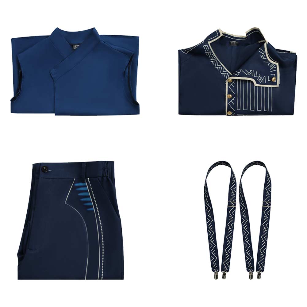 Wicked (2025) Fiyero Men Blue Uniform Outfits Halloween Carnival Cosplay Costume