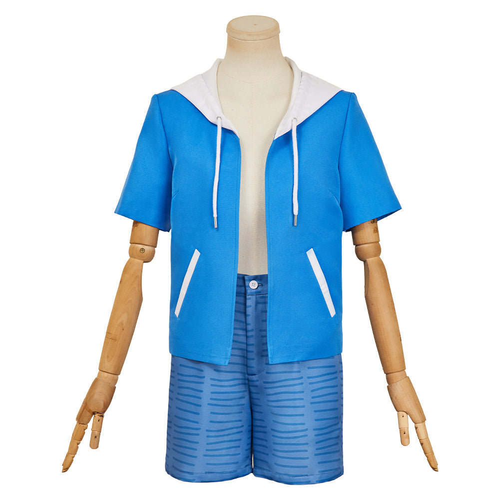 City The Animation Nagumo Midori Blue Hoodie Short Set Halloween Carnival Party Cosplay Costume