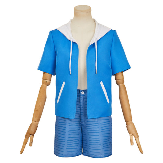 City The Animation Nagumo Midori Blue Hoodie Short Set Halloween Carnival Party Cosplay Costume