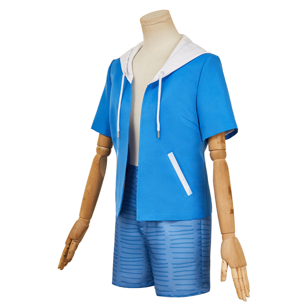 City The Animation Nagumo Midori Blue Hoodie Short Set Halloween Carnival Party Cosplay Costume