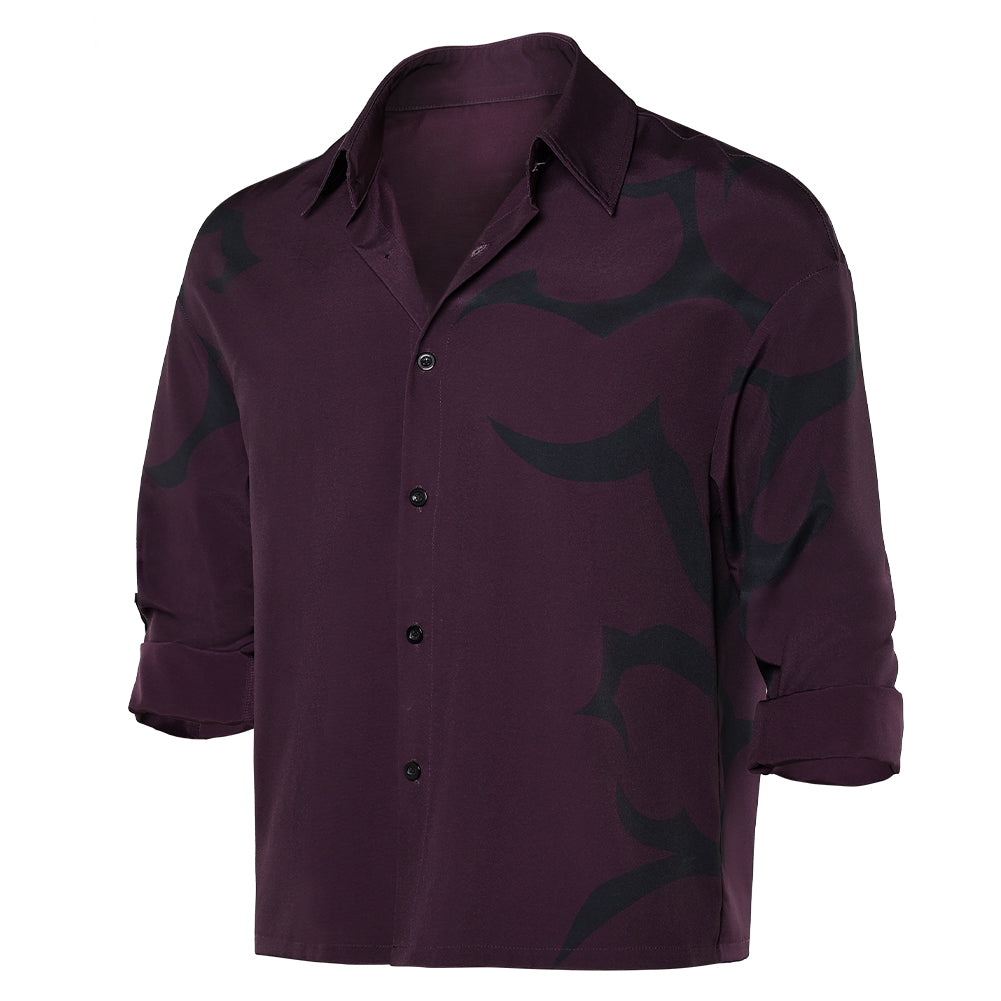 Kpop Demon Hunters Jinu Demonic Pattern Shirt Halloween Carnival Party Cosplay Costume