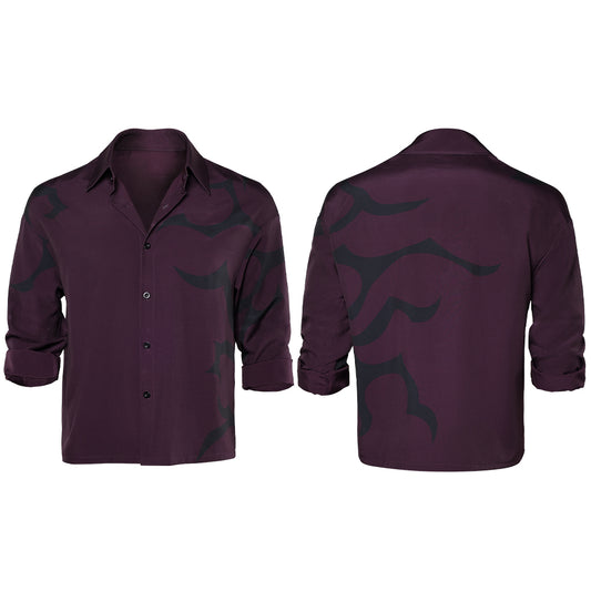 Kpop Demon Hunters Jinu Demonic Pattern Shirt Halloween Carnival Party Cosplay Costume