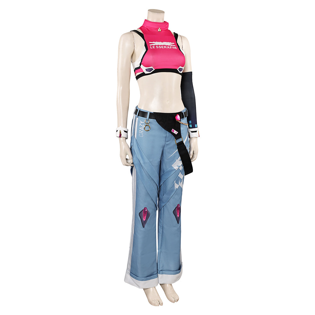 Overwatch Juno LE SSERAFIM Top Pants Set Women Outfits Halloween Carnival Party Cosplay Costume