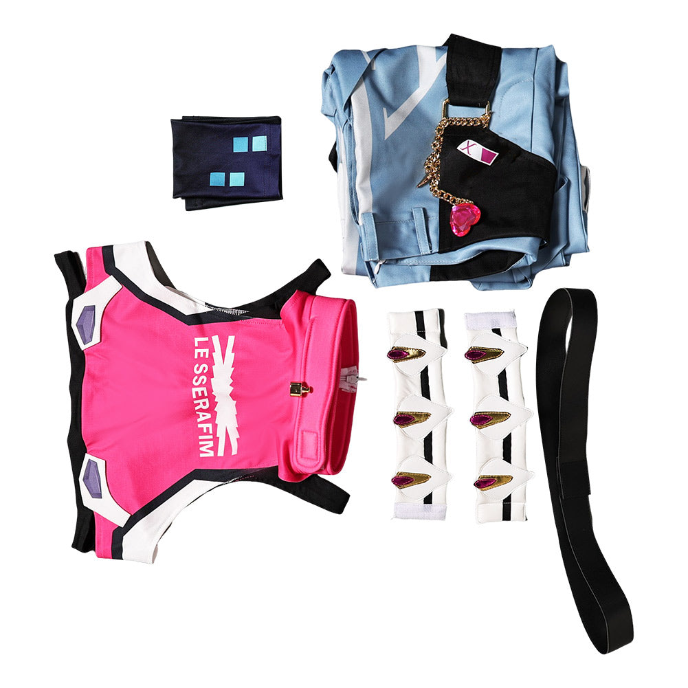 Overwatch Juno LE SSERAFIM Top Pants Set Women Outfits Halloween Carnival Party Cosplay Costume