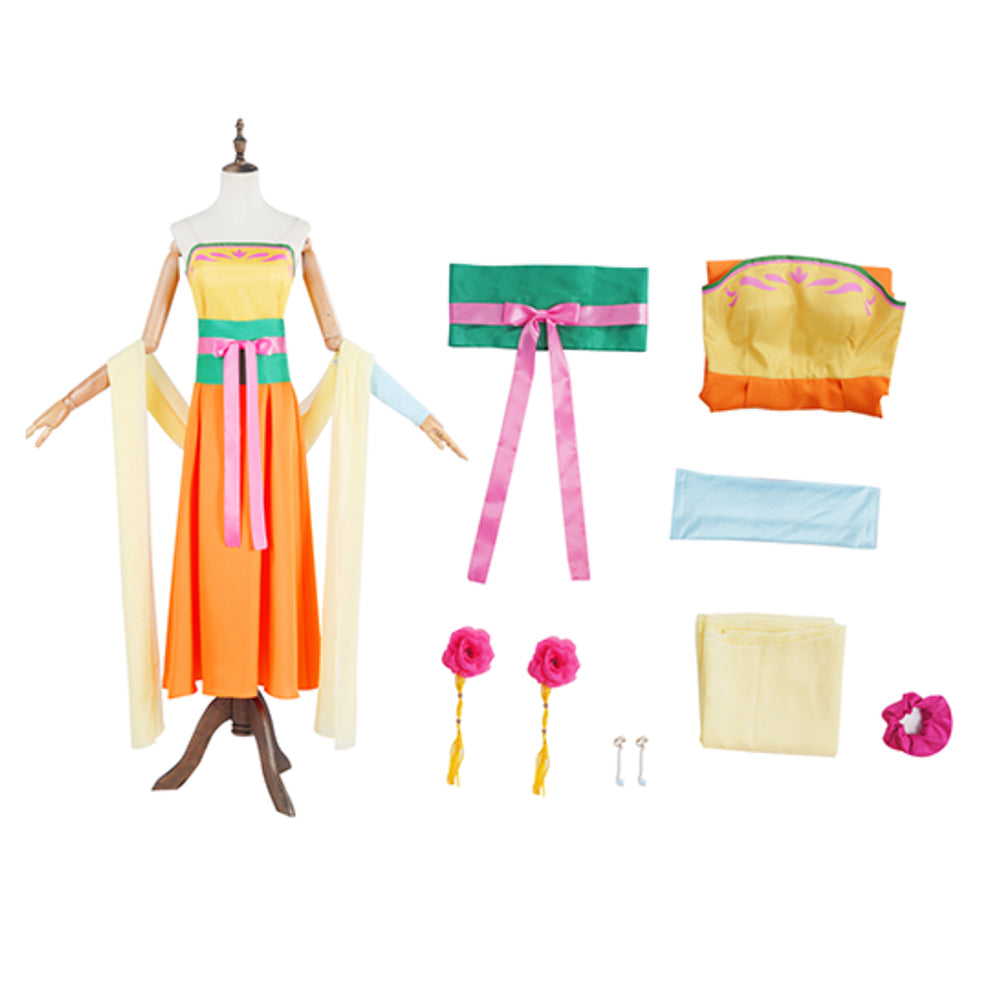 The Apothecary Diaries Maomao Women Yellow Hanfu Halloween Carnival Party Cosplay Costume