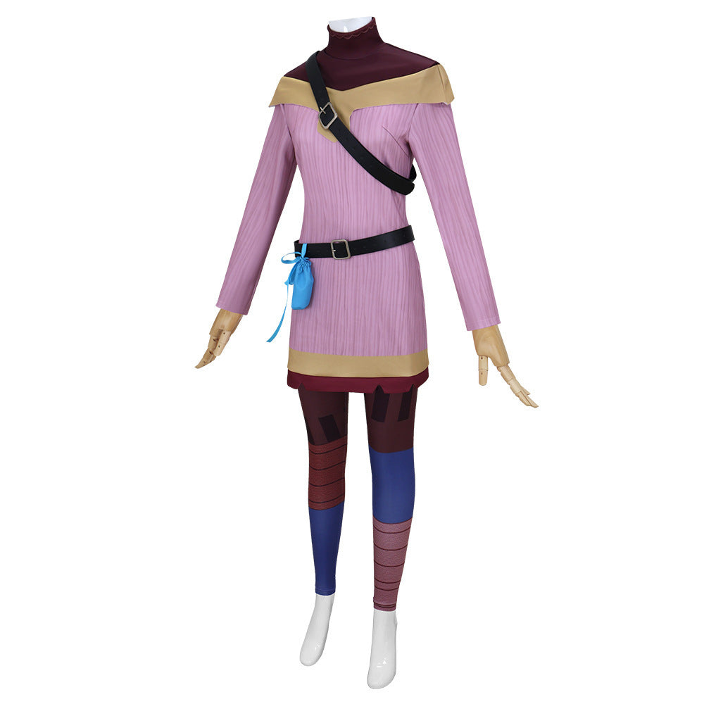 Tangled Cassandra Woman Pink Outfits Set Halloween Carnival Party Cosplay Costume