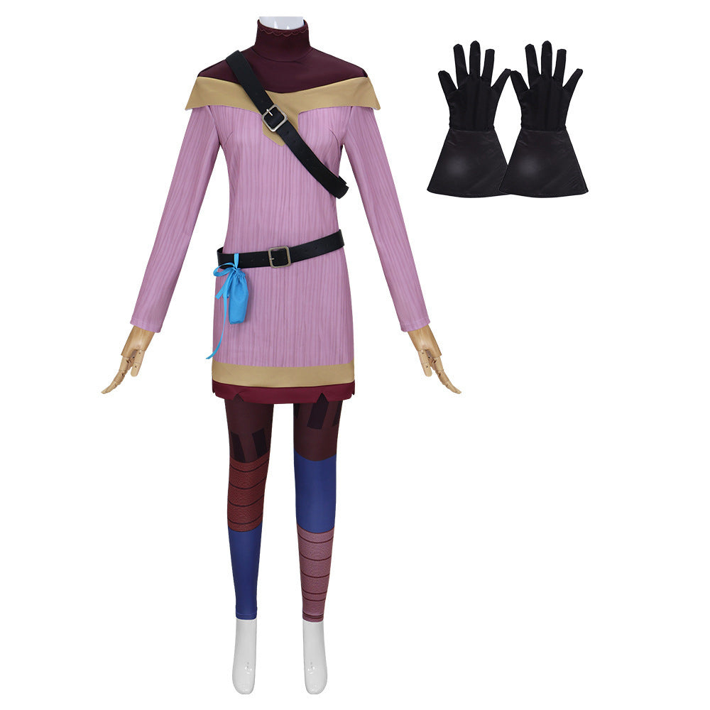 Tangled Cassandra Woman Pink Outfits Set Halloween Carnival Party Cosplay Costume