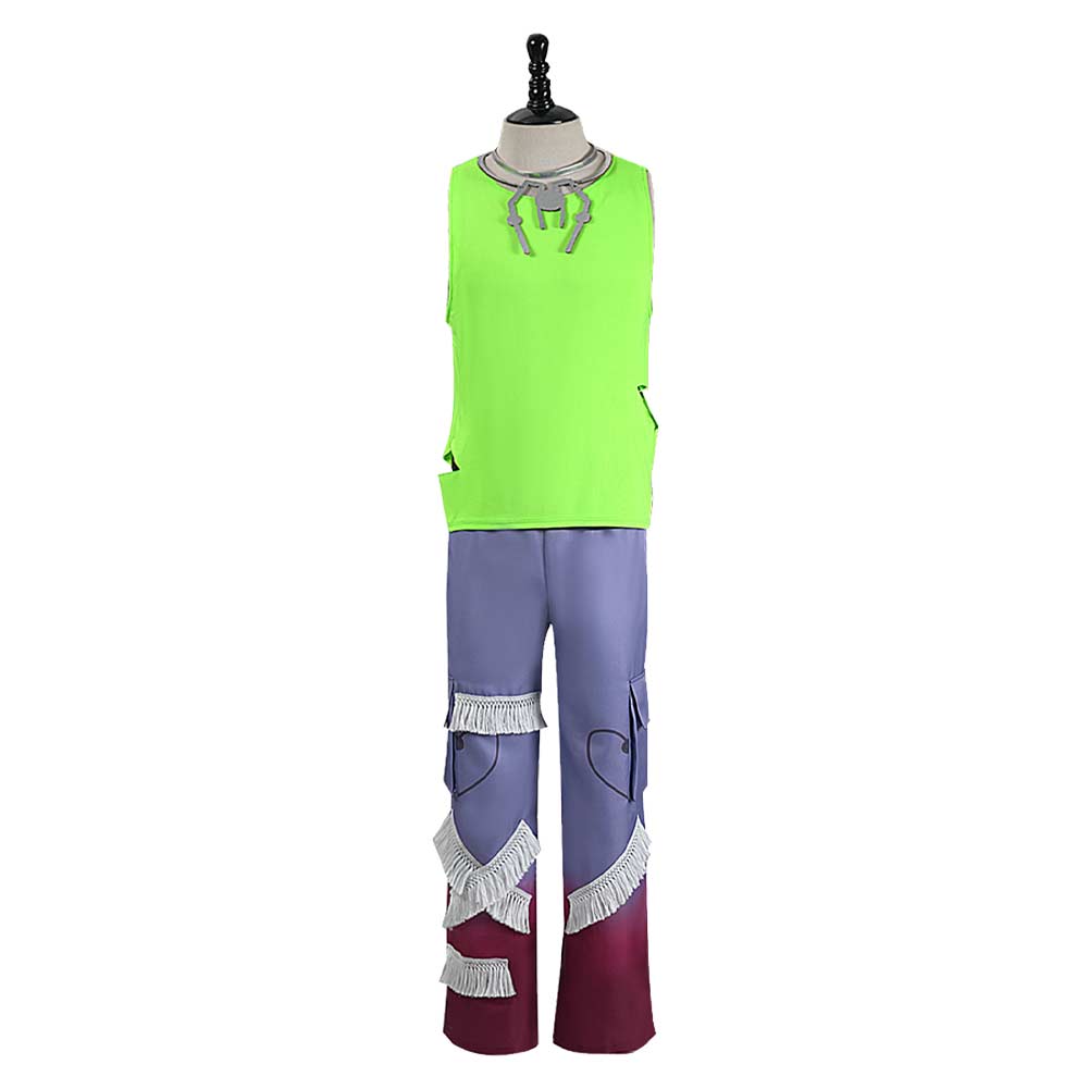 Alien Stage Till Men Green Vest Pants Outfits Halloween Carnival Party Cosplay Costume