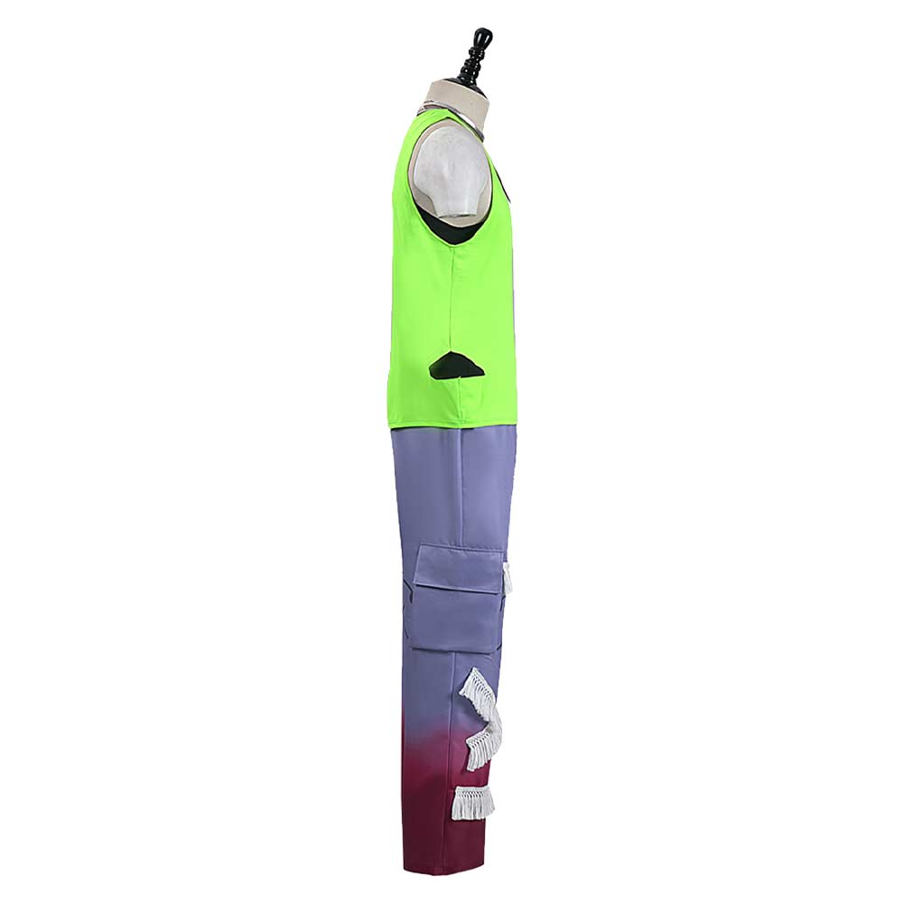 Alien Stage Till Men Green Vest Pants Outfits Halloween Carnival Party Cosplay Costume