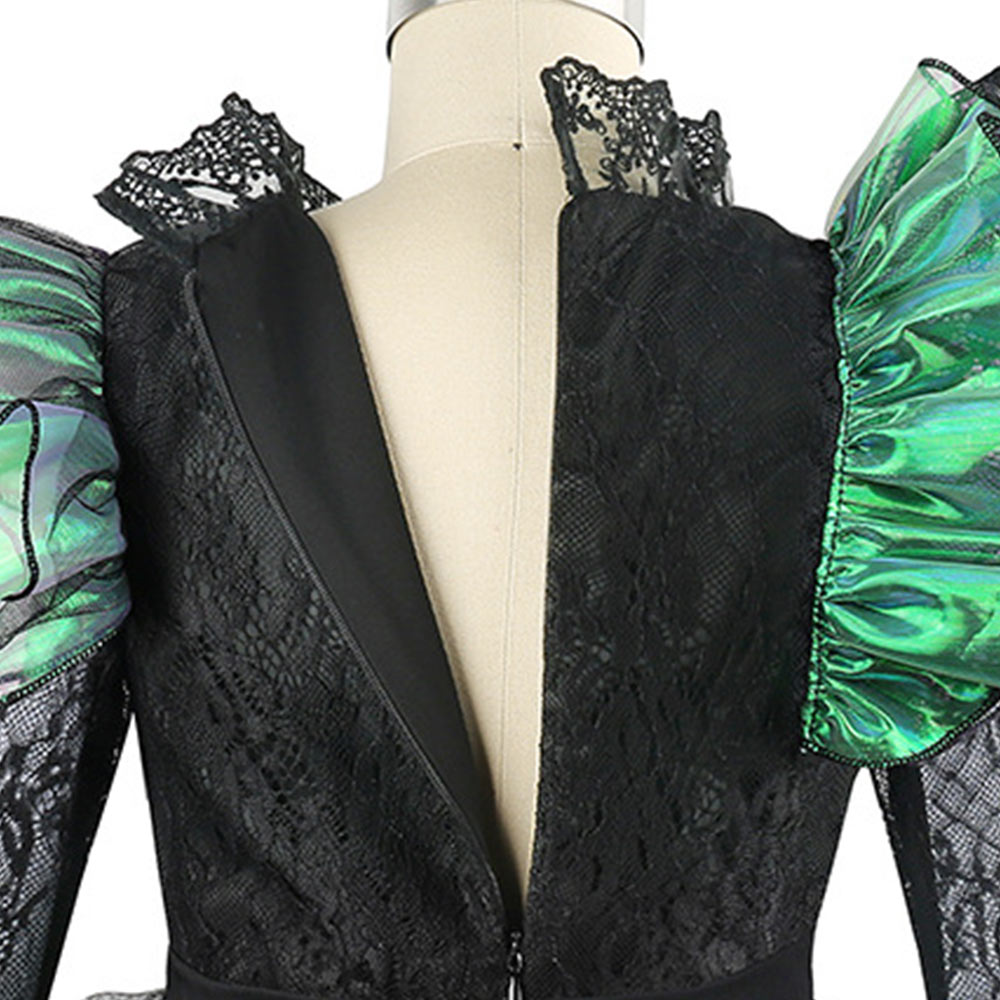 Wicked Elphaba Kids Children Black Lace Gown Halloween Carnival Party Cosplay Costume
