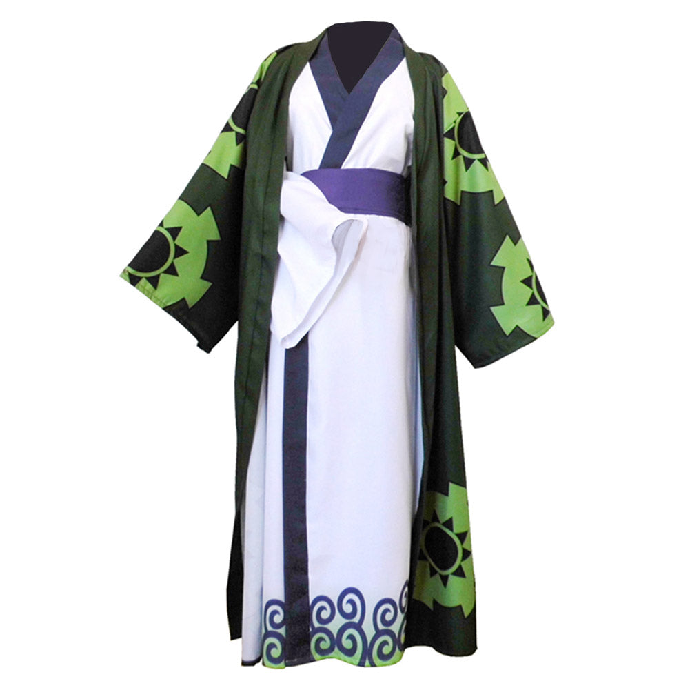 One Piece Roronoa Zoro Cosplay Costume Kimono Robe Outfits Halloween Party Suit