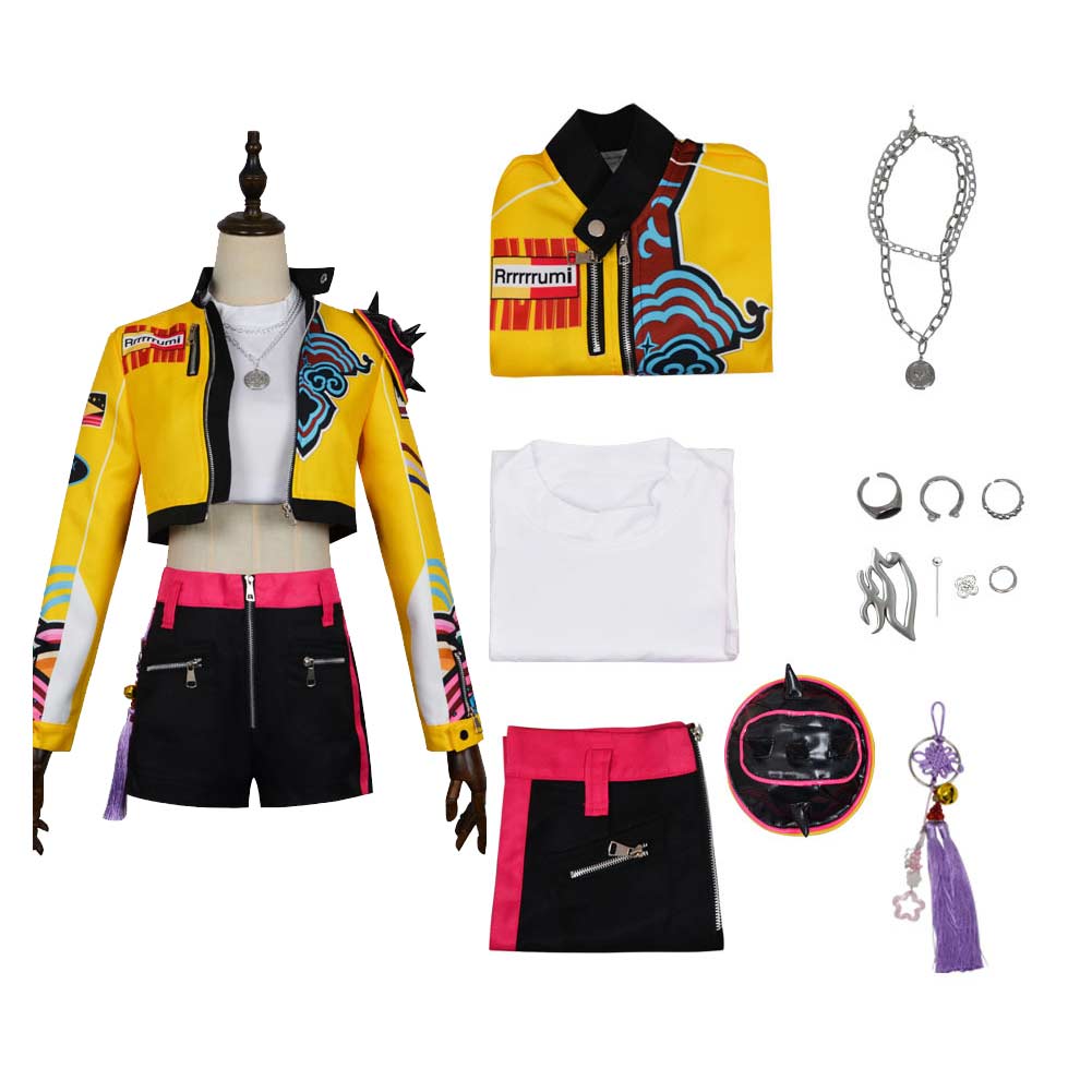 Kpop Demon Hunters Rumi How it's Done Yellow Jacket Stage Outfits Fullset Halloween Carnival Party Cosplay Costume