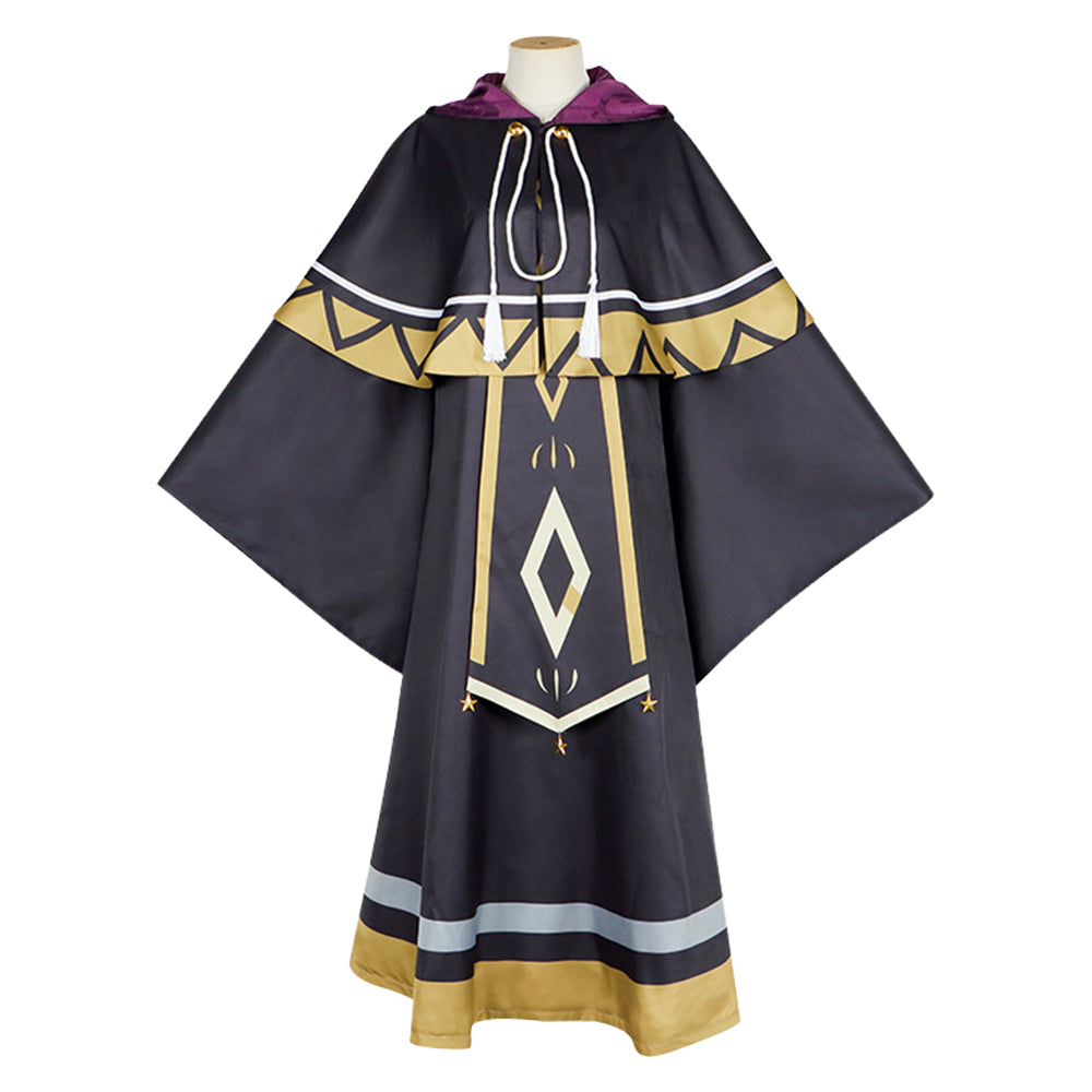 Secrets of The Silent Witch Monica Everett Black Robe Cloak Halloween Carnival Party Cosplay Costume